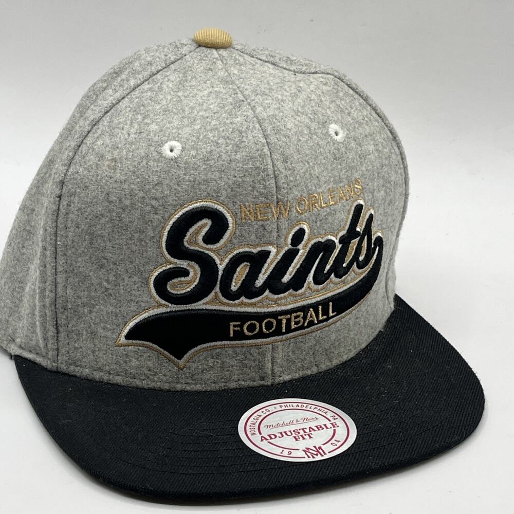 Mitchell & Ness New Orleans Saints NFL Vntg Collection Cap Hats Gray Wool RARE